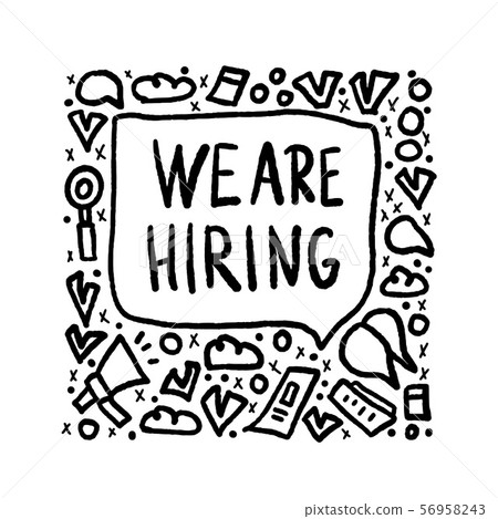 We are hiring quote. Vector color illustration. We are hiring quote. Vector color illustration. 56958243
