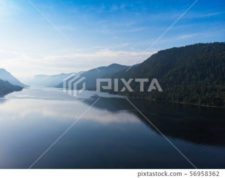 Aerial view on Teletskoye lake in Altai mountains 56958362