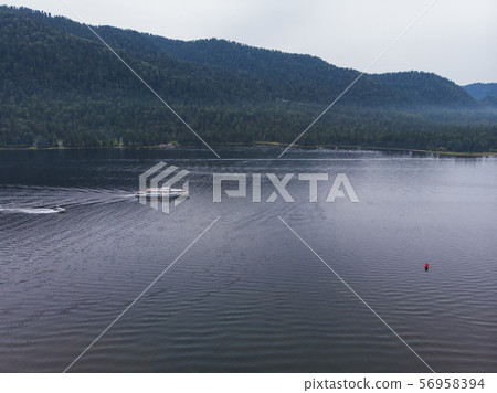 Aerial view on Teletskoye lake in Altai mountains Aerial view on Teletskoye lake in Altai mountains 56958394