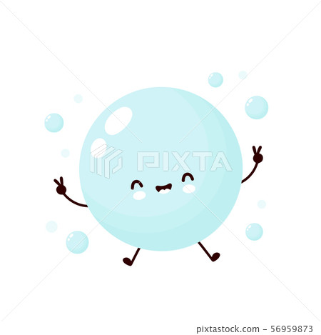 Cute happy soap bubble. Vector Cute happy soap bubble. Vector 56959873