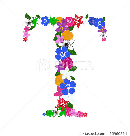 Floral Alphabet Letter Floral Alphabet Letter 56960214