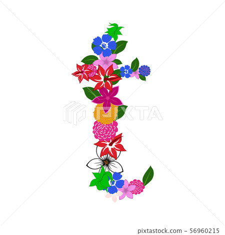 Floral Alphabet Letter Floral Alphabet Letter 56960215