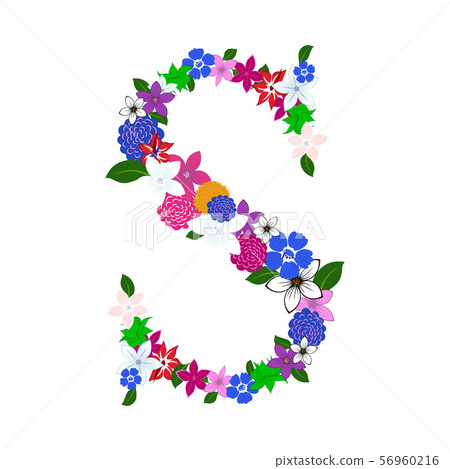 Floral Alphabet Letter Floral Alphabet Letter 56960216