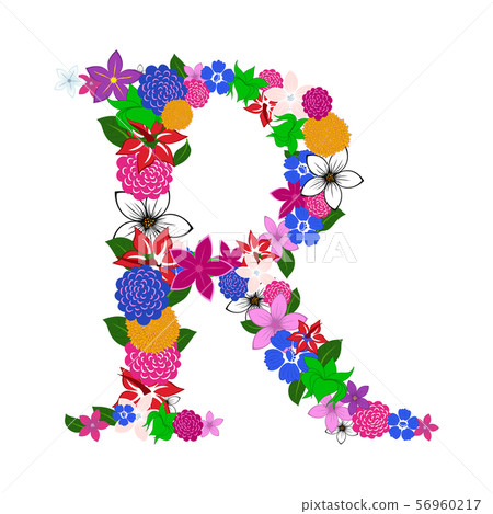 Floral Alphabet Letter Floral Alphabet Letter 56960217