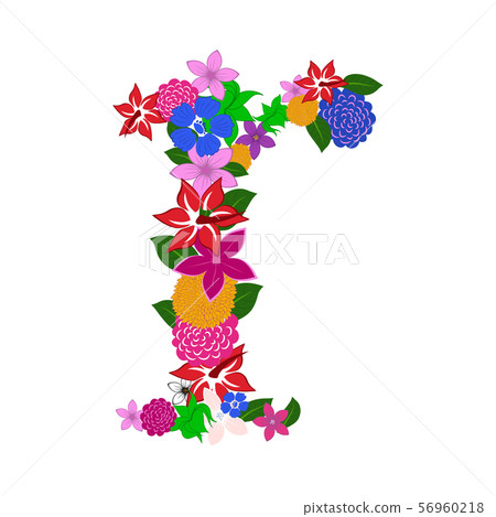 Floral Alphabet Letter Floral Alphabet Letter 56960218