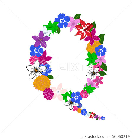Floral Alphabet Letter Floral Alphabet Letter 56960219
