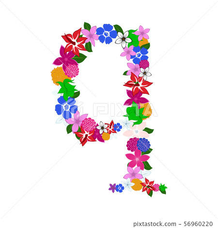 Floral Alphabet Letter Floral Alphabet Letter 56960220