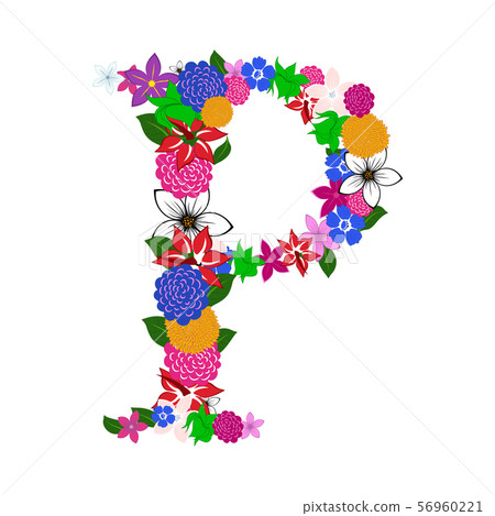 Floral Alphabet Letter Floral Alphabet Letter 56960221