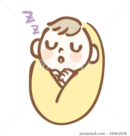 Illustration of a sleeping baby 56962636