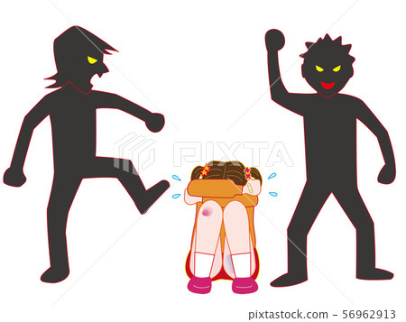 男孩和女孩因虐待和欺凌而哭泣。 男孩和女孩因虐待和欺凌而哭泣。 56962913