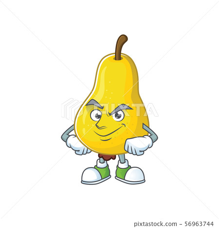 Smirking fruit pear character with mascot cartoon cute 56963744