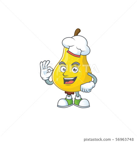 Chef fruit pear character with mascot cartoon cute Chef fruit pear character with mascot cartoon cute 56963748