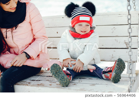 Mother with little daughter Mother with little daughter 56964406