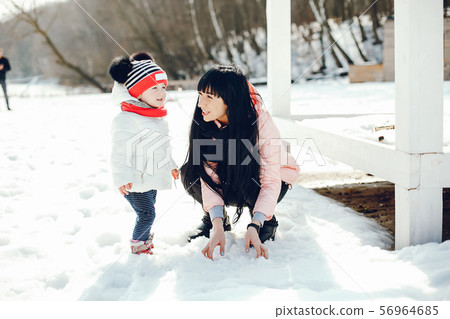 Mother with little daughter 56964685