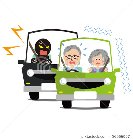 Senior couple driven by strangers Senior couple driven by strangers 56966097