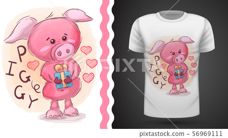 Pink piggy - idea for print t-shirt 56969111
