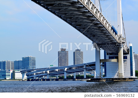Rainbow Bridge seen from Shibaura Pier Harumi Pier 56969132