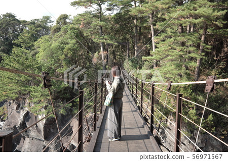 Jojigasaki coast Hashidate suspension bridge 56971567