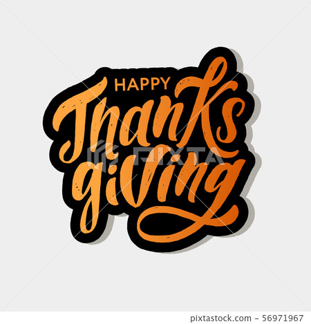 Happy Thanksgiving lettering Calligraphy Brush - Stock Illustration ...