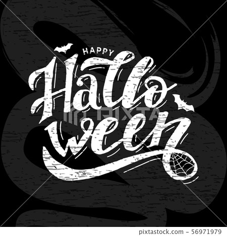 Happy Halloween lettering Calligraphy Brush Text 56971979