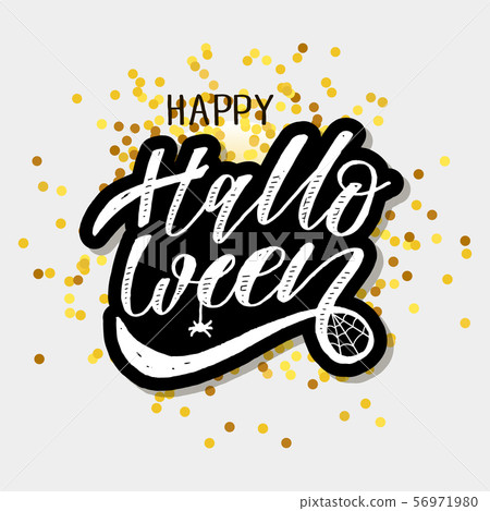 Happy Halloween lettering Calligraphy Brush Text 56971980