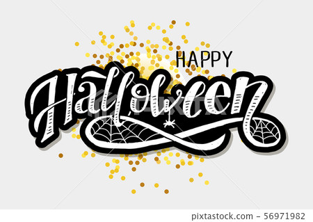 Happy Halloween lettering Calligraphy Brush Text Happy Halloween lettering Calligraphy Brush Text 56971982
