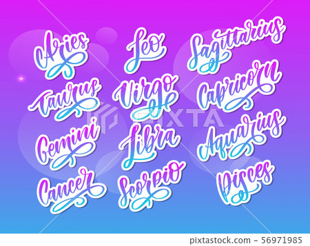 Zodiac lettering Vector Sign. Cartoon astrology Zodiac lettering Vector Sign. Cartoon astrology 56971985