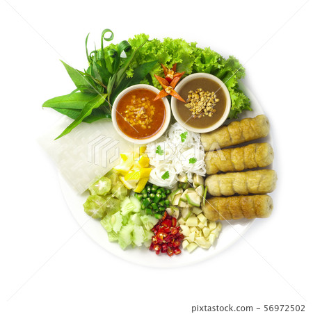 Vietnamese Pork Ball Wraps (Nam Neung) with 56972502