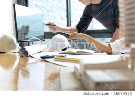 in the office engineer or architectural project, 56974530