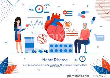 Informative Flyer Inscription Heart Disease Flat. 56974722