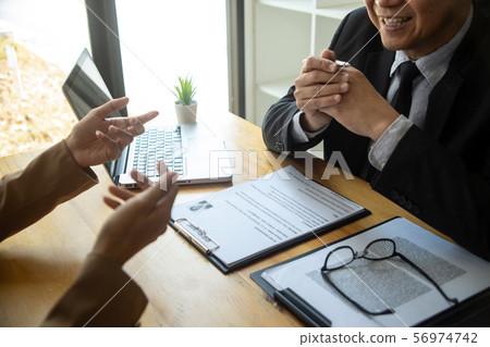 New staff candidate are in Job interview 56974742