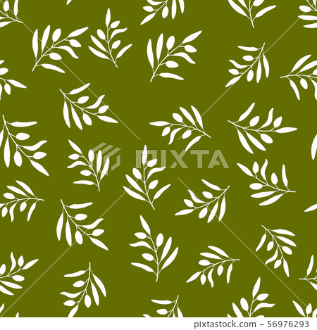 Seamless olive branch pattern - Stock Illustration [56976293] - PIXTA