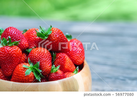Sweet fresh juicy organic ripe strawberries in 56977080