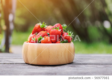 Sweet fresh juicy organic ripe strawberries in 56977081