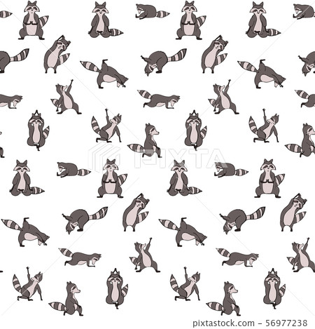 Design seamless pattern with raccoon in yoga asana Design seamless pattern with raccoon in yoga asana 56977238