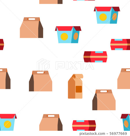 Take Away Food Vector Seamless Pattern 56977669