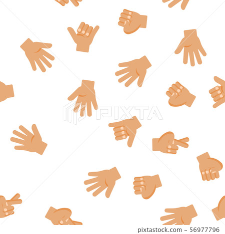 Gesture Elements Vector Seamless Pattern 56977796