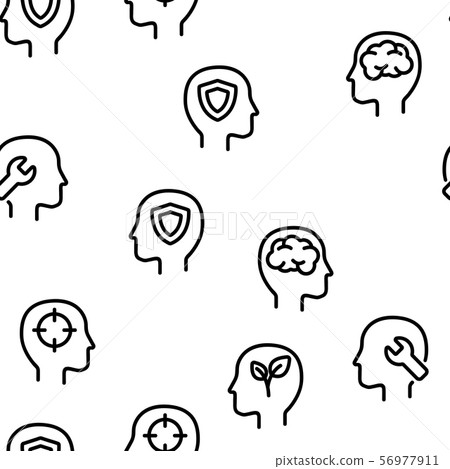 Mind Elements Vector Seamless Pattern 56977911