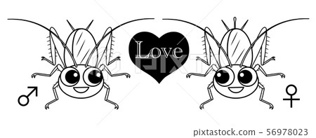 蟋蟀男性和女性角色著色例證剪貼美術 蟋蟀男性和女性角色著色例證剪貼美術 56978023