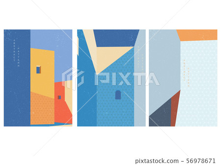 Building background with Japanese pattern vector. Geometric template. Building background with Japanese pattern vector. Geometric template. 56978671