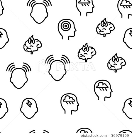 Headache Seamless Pattern Vector - Stock Illustration [56979109] - PIXTA
