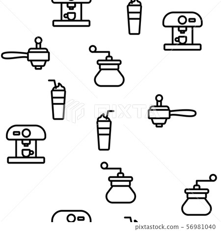 Barista Equipment Seamless Pattern Vector Barista Equipment Seamless Pattern Vector 56981040