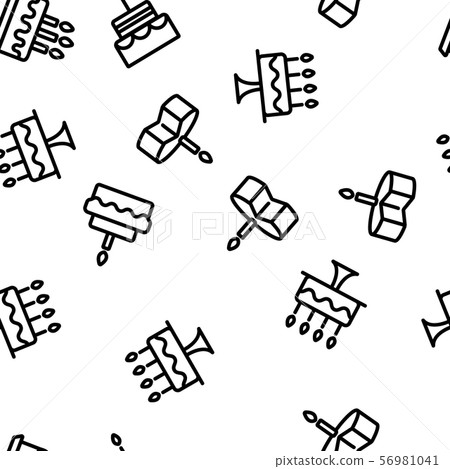 Birthday Cake Seamless Pattern Vector 56981041