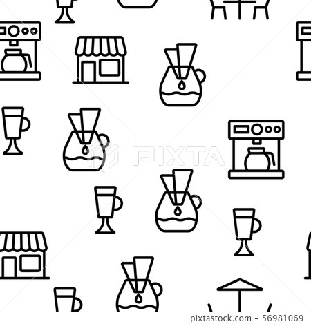 Barista Equipment Seamless Pattern Vector - Stock Illustration ...