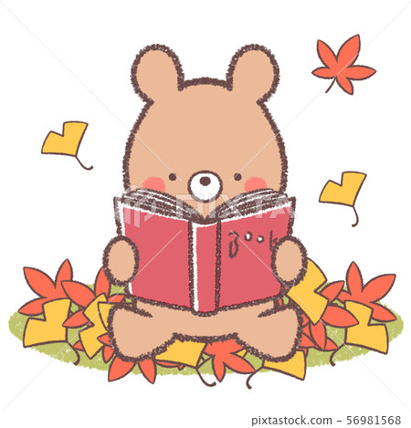 Bear reading autumn 56981568