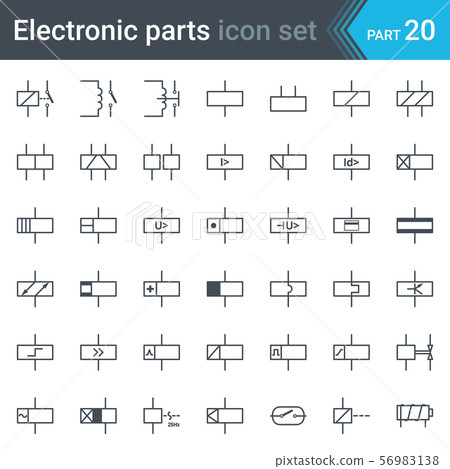 Electric symbols set of relays and electromagnets Electric symbols set of relays and electromagnets 56983138