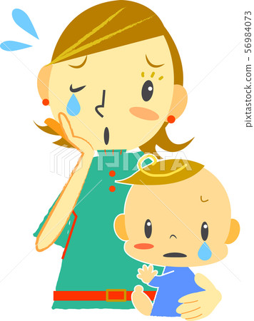 媽媽和寶寶擔心 56984073
