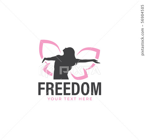 Woman butterfly logo design template isolated 56984585