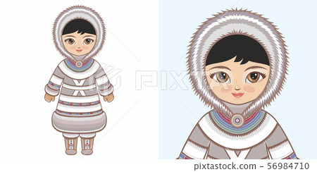 Eskimo Chukchi girl in national costume 56984710