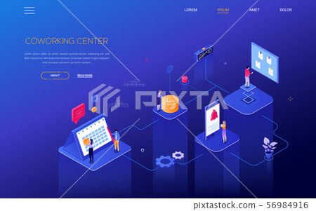 Planning system - modern isometric vector web banner Planning system - modern isometric vector web banner 56984916